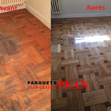 AVANT APRES restauration parquet
